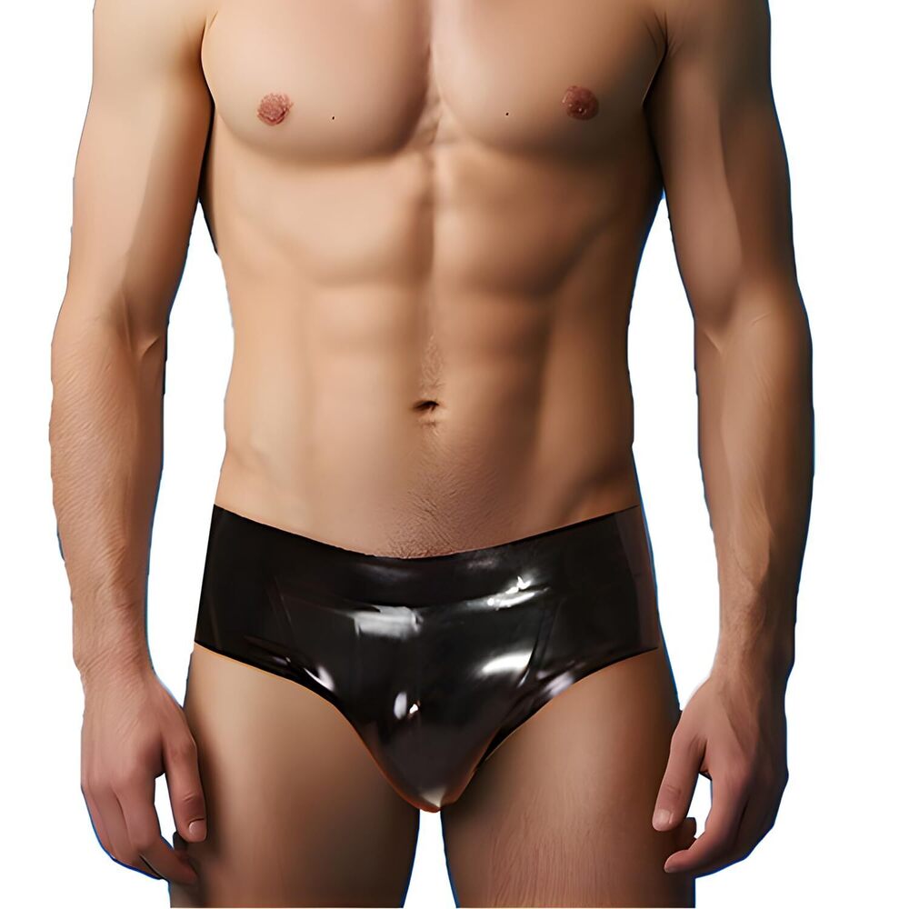 8879 Black Latex Briefs ,Natural Rubber Underwear For Novelty Latex Club